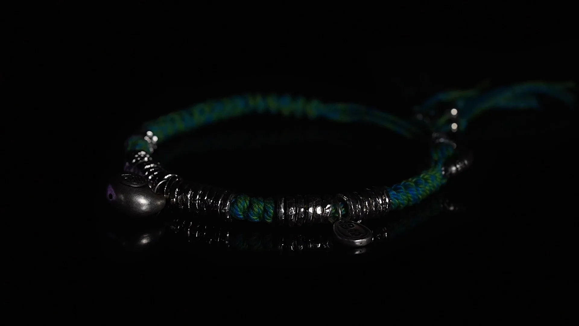 Deerwhisper Blue-Green Braided Bracelet Silver BSA250301 1