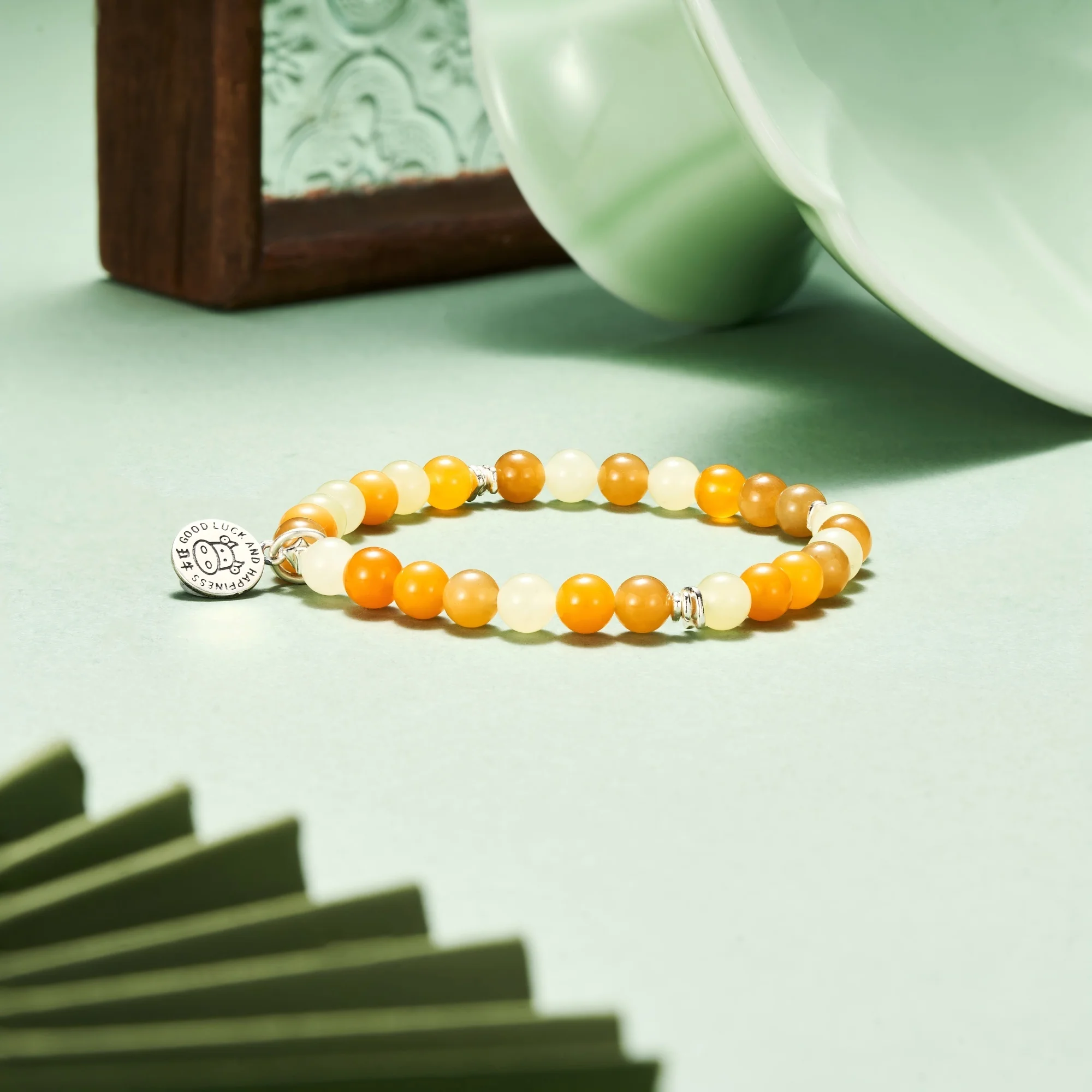Deerwhisper Zodiac Ox・Nephrite and Agate Bracelet SXA20250802 1