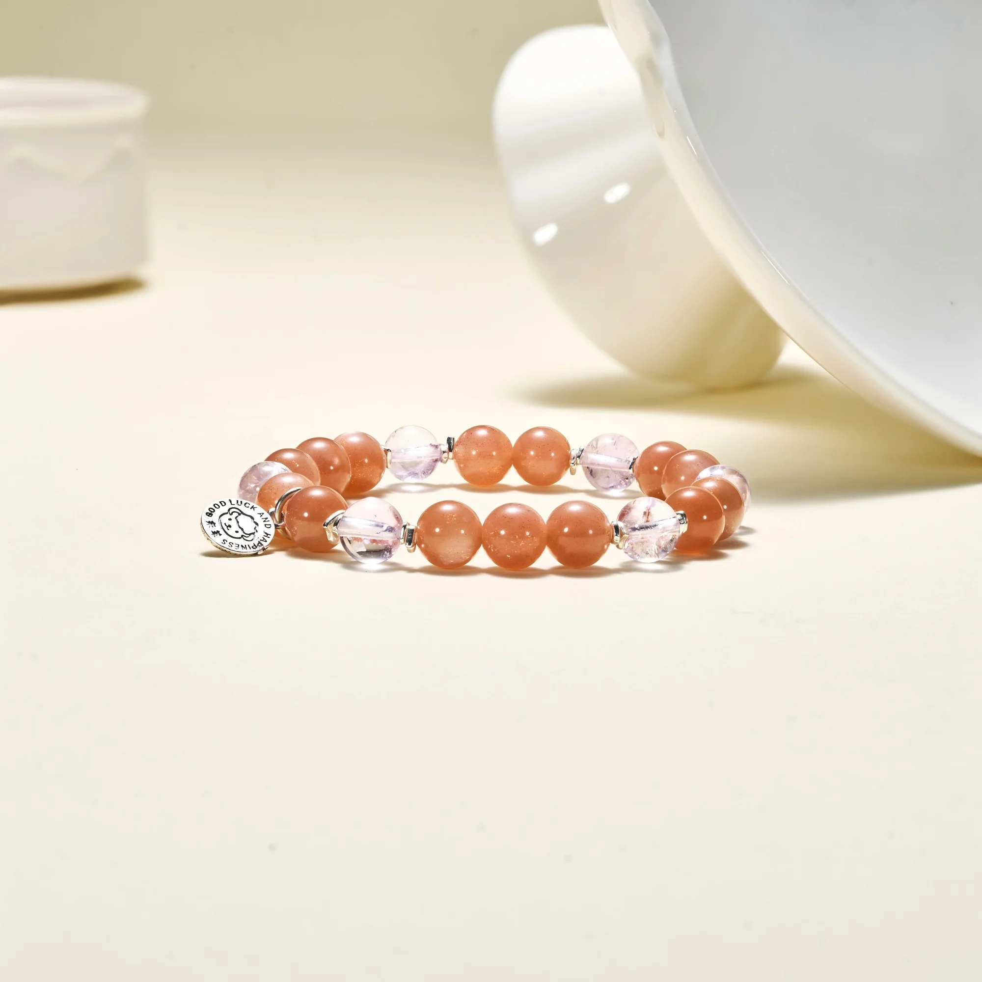 Bracciale Deerwhisper Zodiac Goat・Ametista e pietra di luna arancione SXA20250808 1