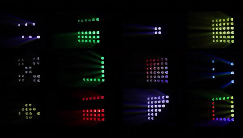 マトリックスLEDウォッシュライトYR-B36Q 4色LEDランプ 7