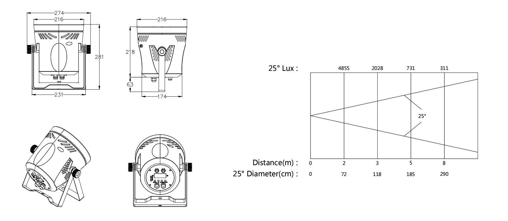 YELLOW RIVER 10W*27 PCS RGBW 4 IN 1 LED PAR LIGHT YR-P27QA 8