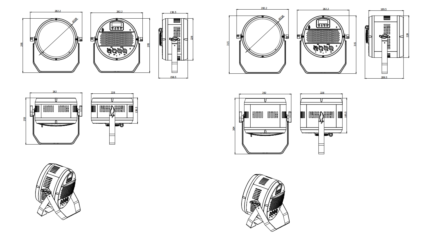 YELLOW RIVER LED Indoor Par Light  4*50W 4IN1 YR-N04Q 5