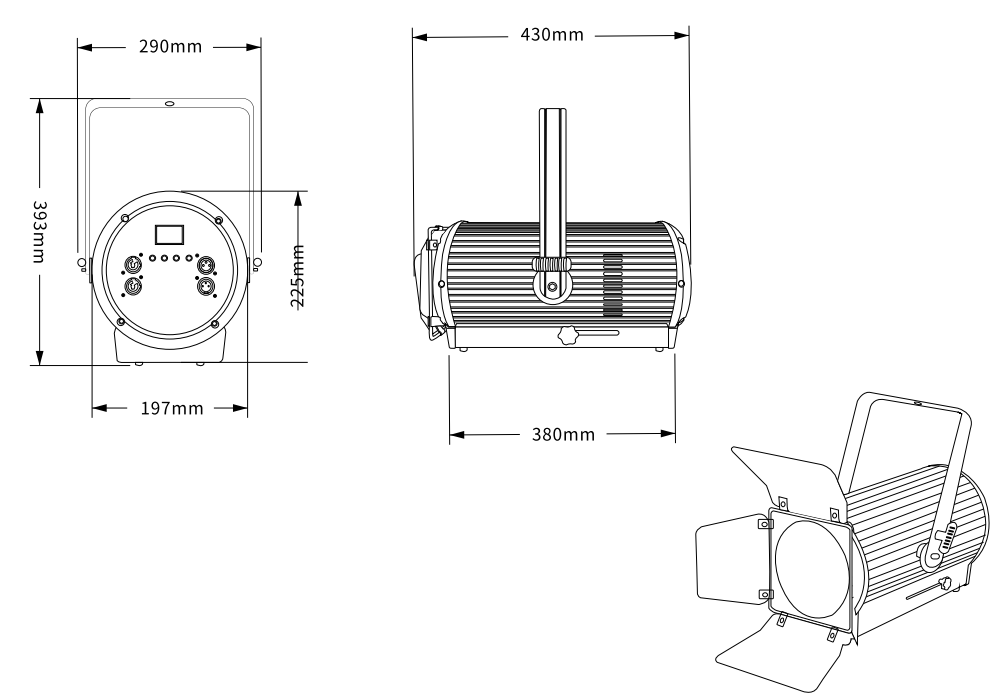 300W LED Fresnel Light 3