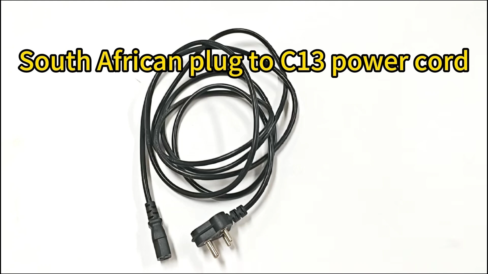 10A 250V Black 3 Pin 2.5m India Small South Africa Power Cord with C13 H05VV-F 3x0.75mm2 1