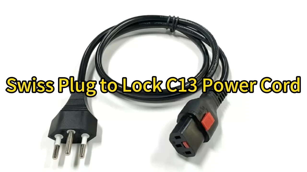 Swiss Plug to Locked C13 Power Cord 1