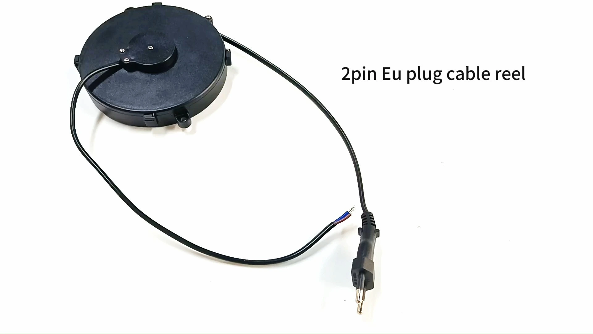 1.8m 2 Pin EU Plug to Tinned Stripped End Cable Reel  Retractable Electric Extension Power Cable Reel Length Sensor Cable Reel 1