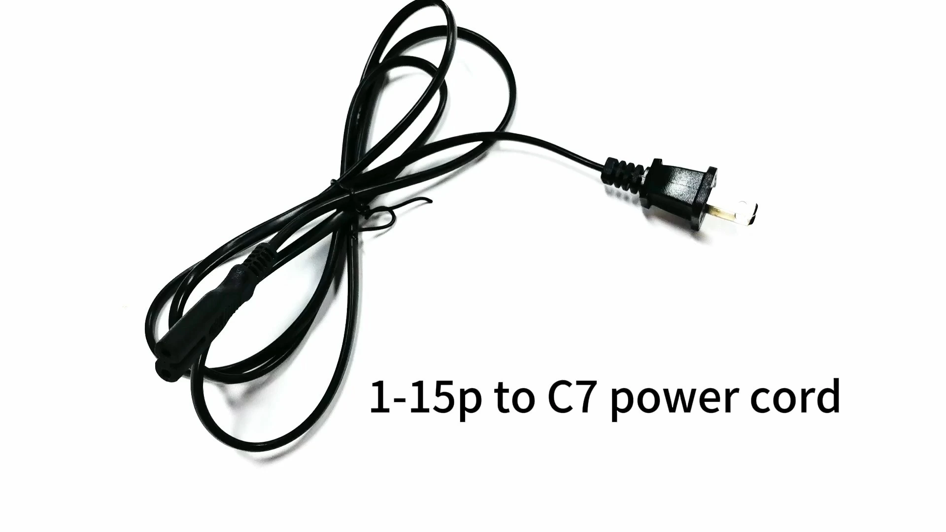18AWG US Nema 1-15P auf IEC320 C7 nicht polarisiertes Netzkabel für LED-LCDs 1