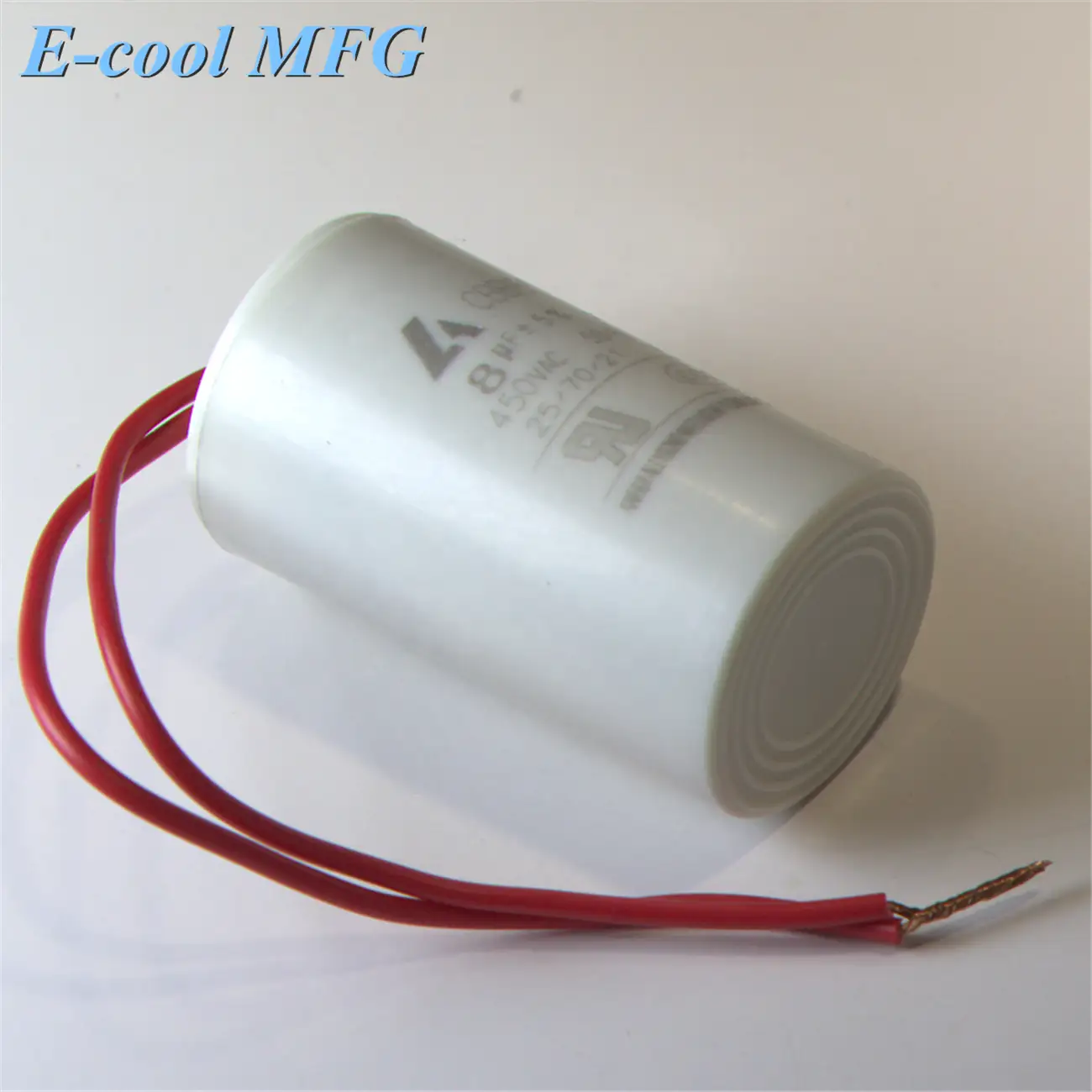2-100uf CBB60 motor capacitor 450VAC with lead wire 1