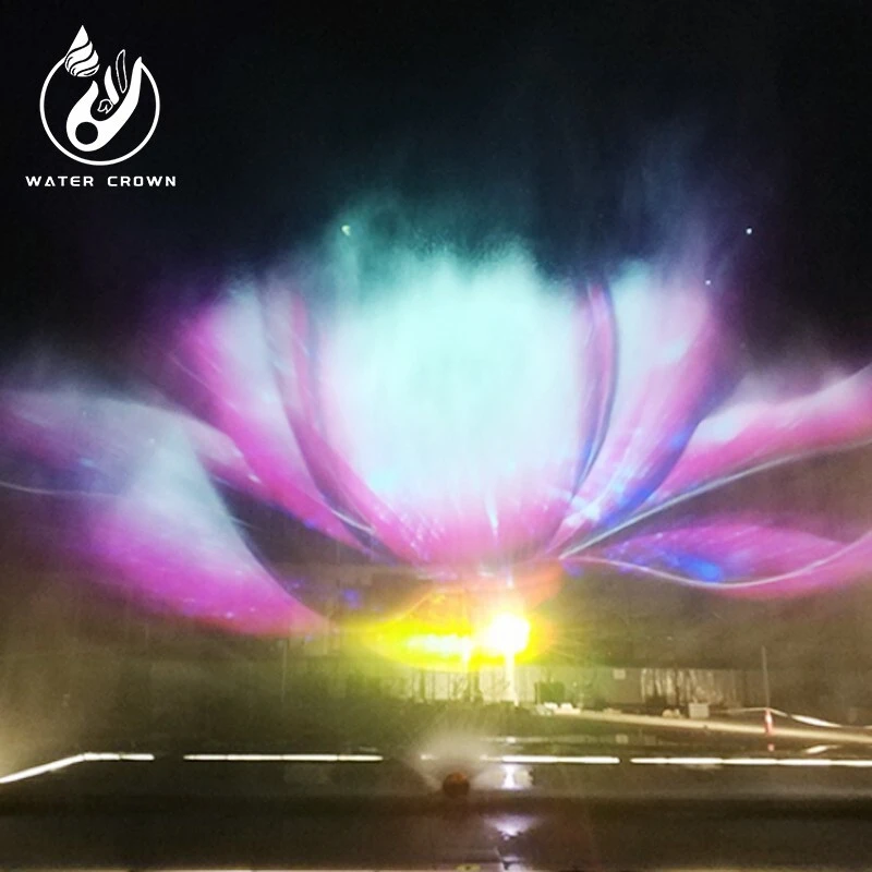Fabricant de couronne d'eau extérieure grande caser graphique 3D Fountain laser show fountaine de film d'écran d'eau de lac2 1
