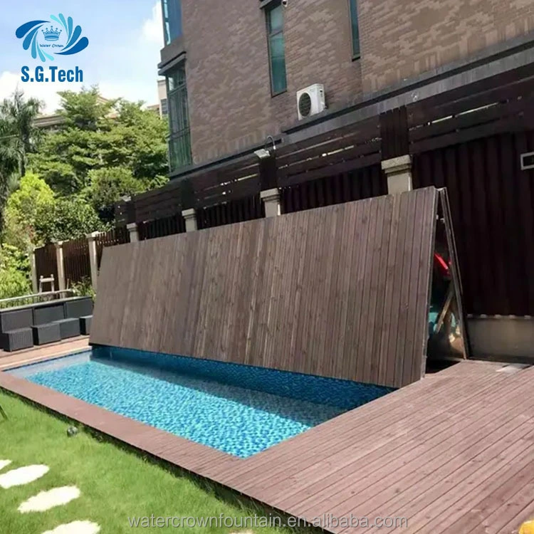 Folding Pool Cover Reinforced Stainless Steel UV Block All-Weather Protection 1