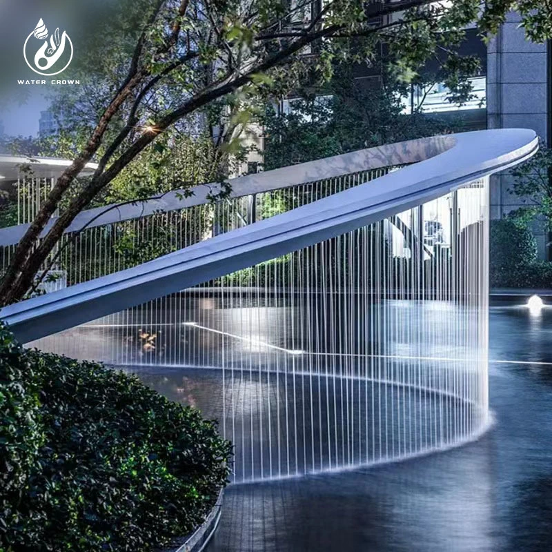 Sistema de cortina de agua de cadena industrial con proyección LED dinámica 1