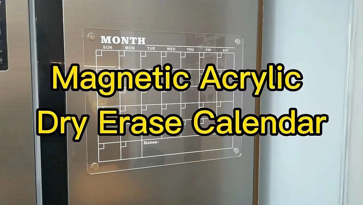 Carte de calendrier à effritude effaçable à sec en acrylique avec planificateurs magnétiques 1