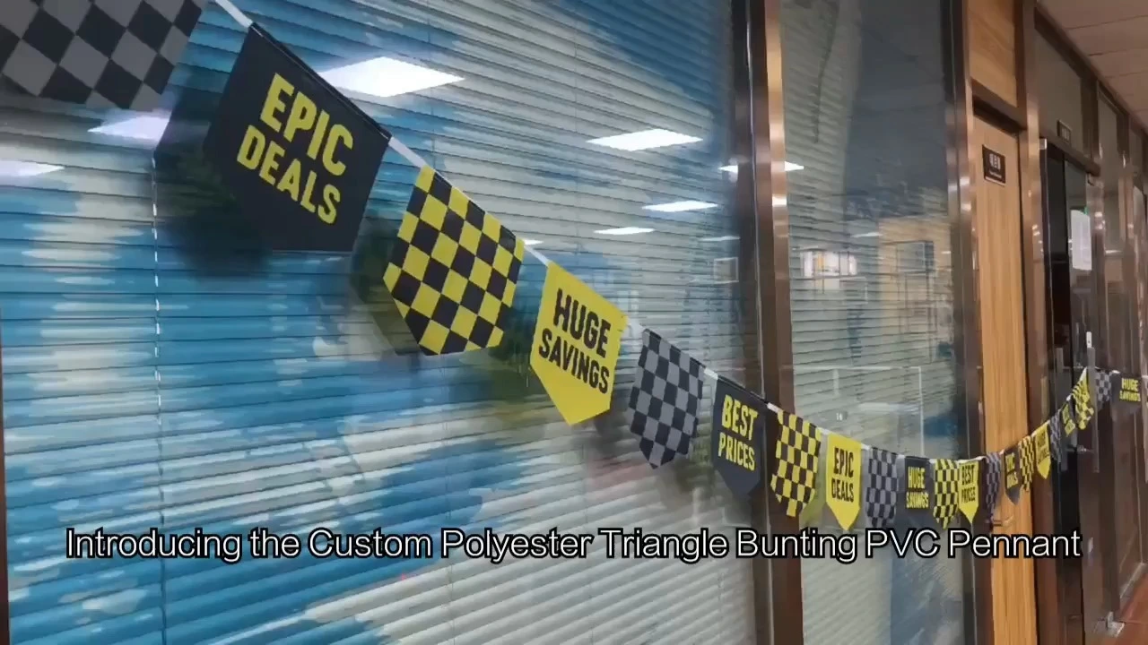 Custom Indoor/Outdoor Exhibition Events Promotional Pennant Rectangle 110g Fabric National Flags Banner 1