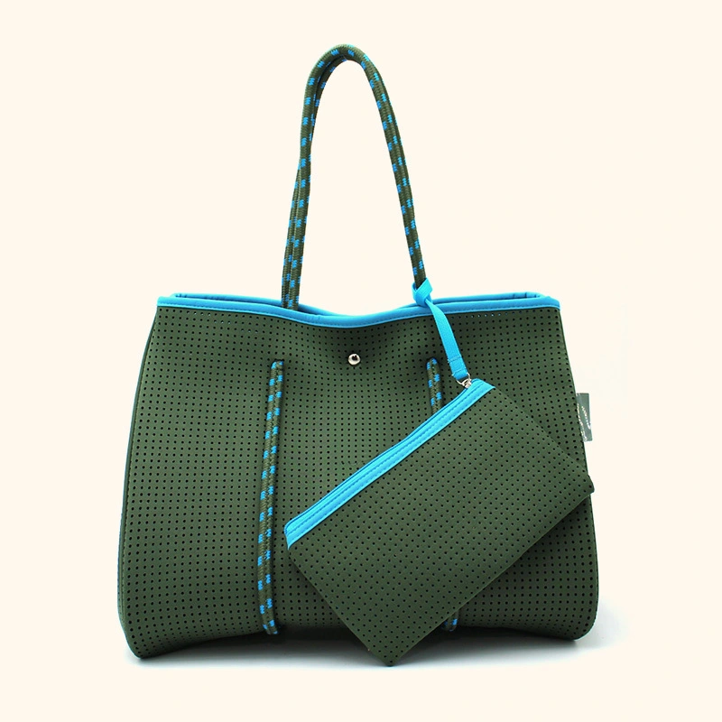 Sac fourre-tout néoprène sac de plage grand sac à main avec poche à fermeture éclair 1