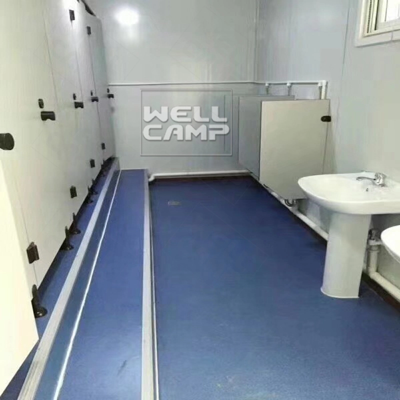 Wellcamp prefab flat pack container mobile toilet sitting toilet and wash basin prefabricated shower 1