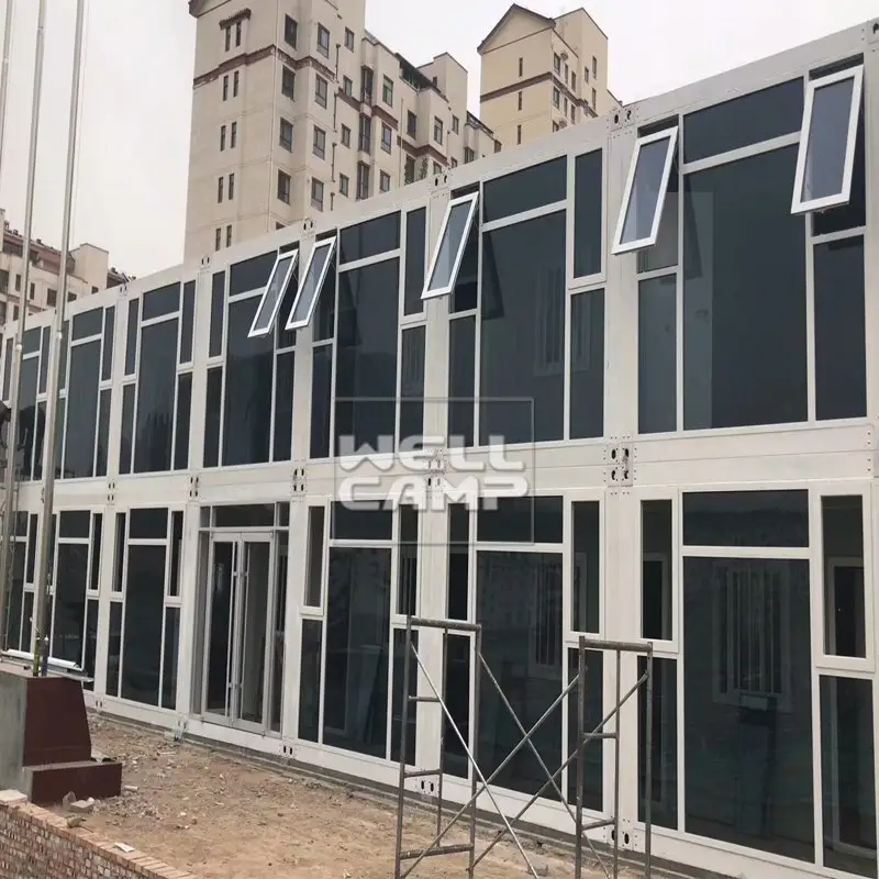 WELLCAMP Two Floors Flat Pack Container House with Easy Fixing And Nice Glass Design -P01 Flat Pack Container House image5