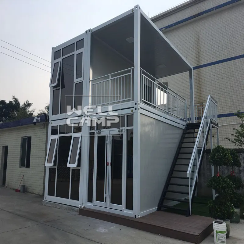 WELLCAMP Wellcamp flat pack container luxury double glasses  coffee shop and hotel village Flat Pack Container House image3