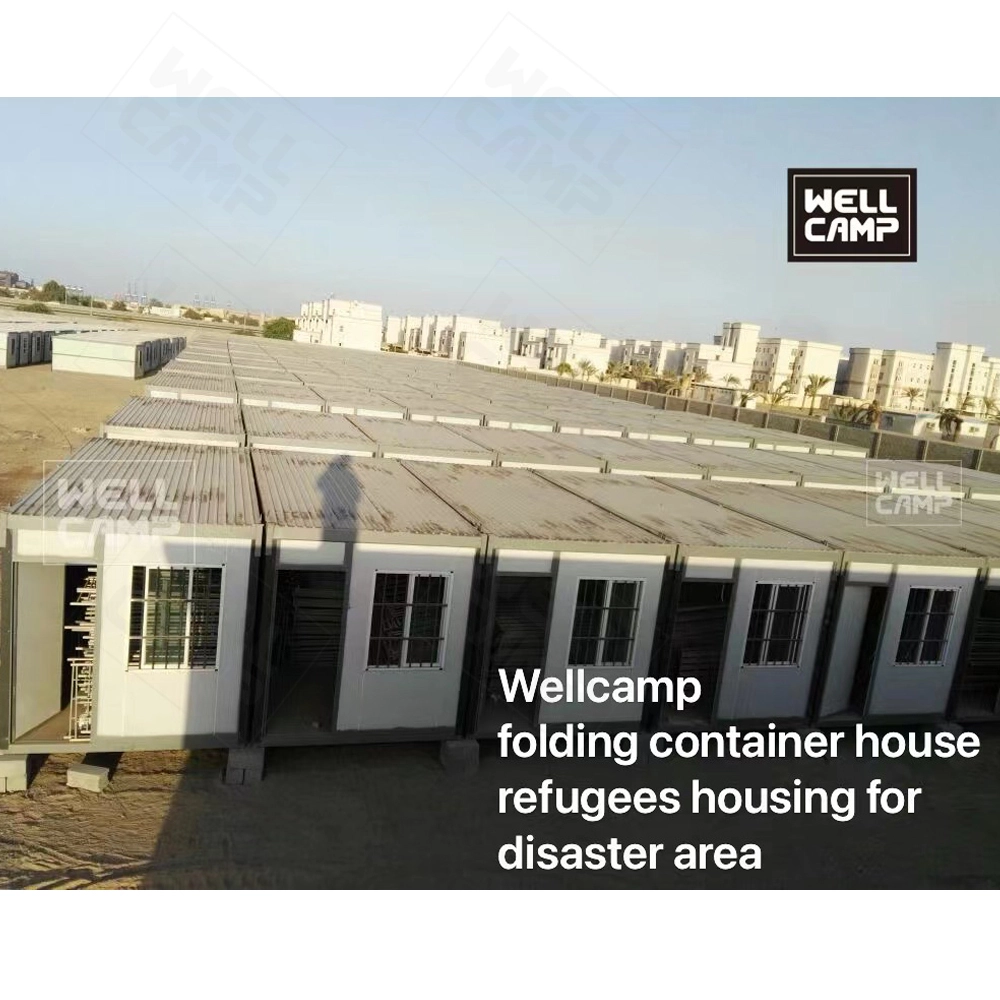 WELLCAMP Brazil Flood in Sao Paolo Folding container House Movable Prefab Foldable 20ft Container Home Prefabricated Portable Tiny Camp Refugees house 1