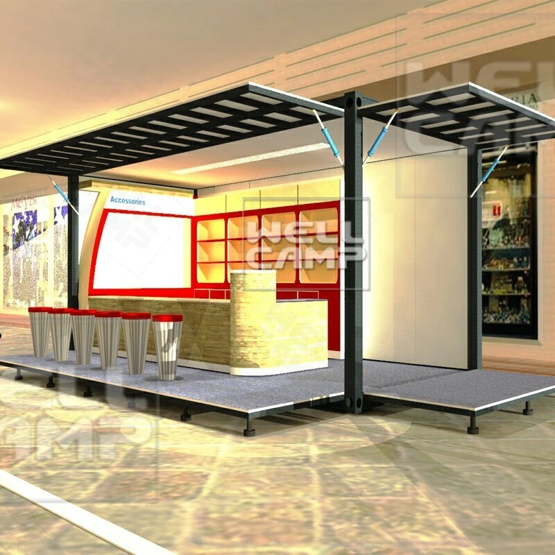 Wellcamp flat pack container shop in Europe using for temporary modular prefab house 1