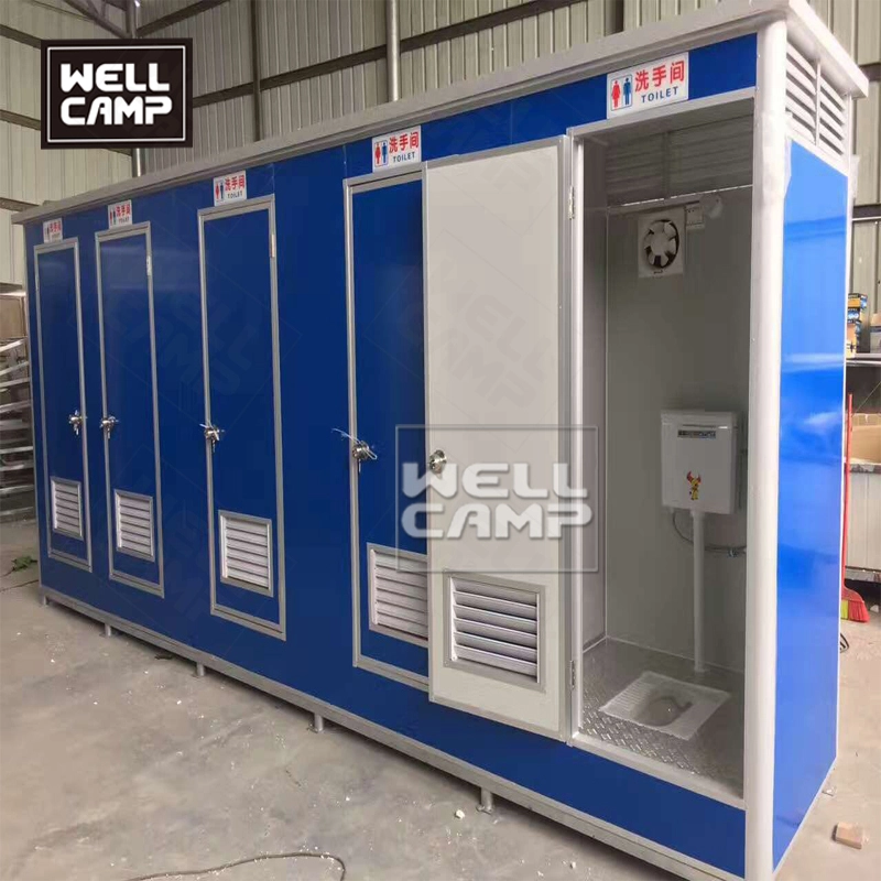 Tiny prefab portable toilet 5 units connection recyclable box for restroom sitting toilet and squatting toilet for sales 1