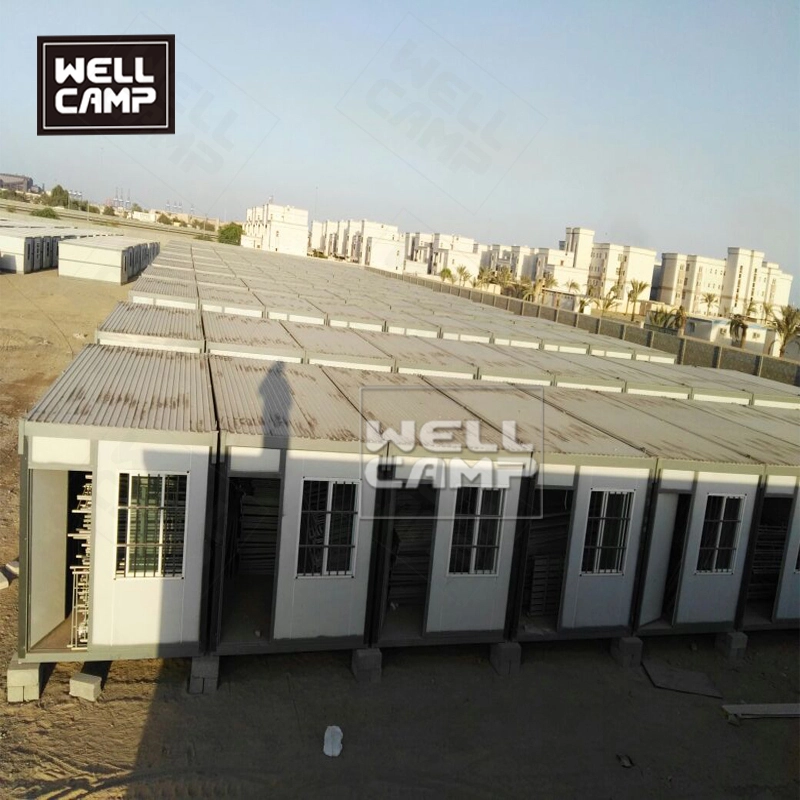 Wellcamp strong prefabricated two floors folding container house customized prefab apartment 1