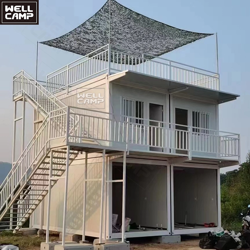 WELLCAMP quick assembled durable flat pack container villa home prefab steel living room house Life Span over 30 years 1