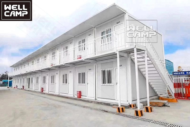 WELLCAMP Flat Packed Container House modern living room prefab container house two floor house 1