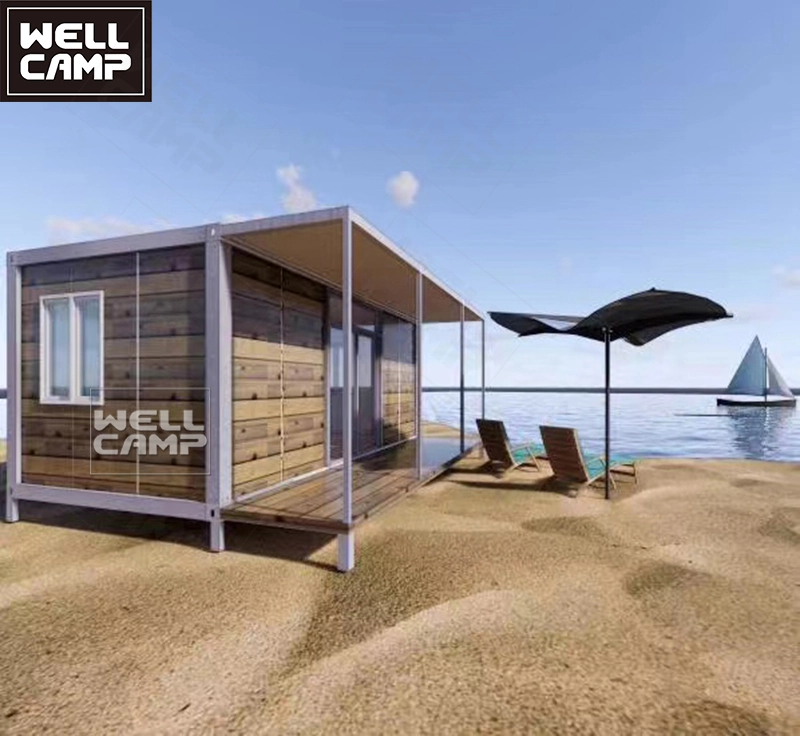 WELLCAMP mobile modular steel design portable prefab prefabricated resort flat pack homes Seaside room living container house 1