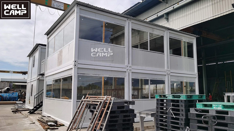 WELLCAMP affordable and durable flat pack container office easy install prefab homes steel farm house with low cost 1