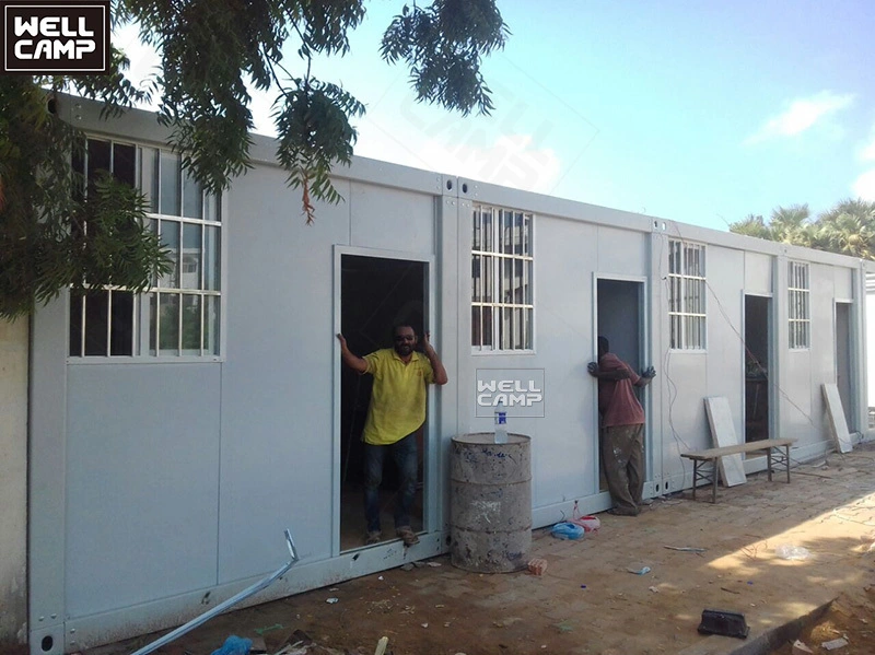 WELLCAMP Flat Pack Container for office Room house Sale firm steel structure strong prefab houses Djibouti project 1