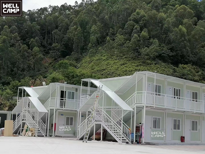 WELLCAMP living container house firm durable flat pack container dormitory steel structure prefabricated houses china 1