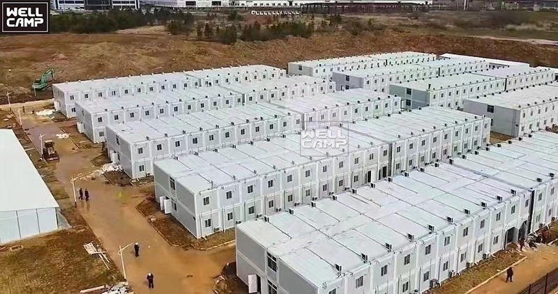 WELLCAMP flat pack container homes factory prefab steel structure office hotel dormitory living container house building 1