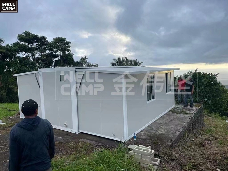 WELLCAMP Hawaii expandable container house hurricane resistance durable prefab homes use hotel resort living room 1