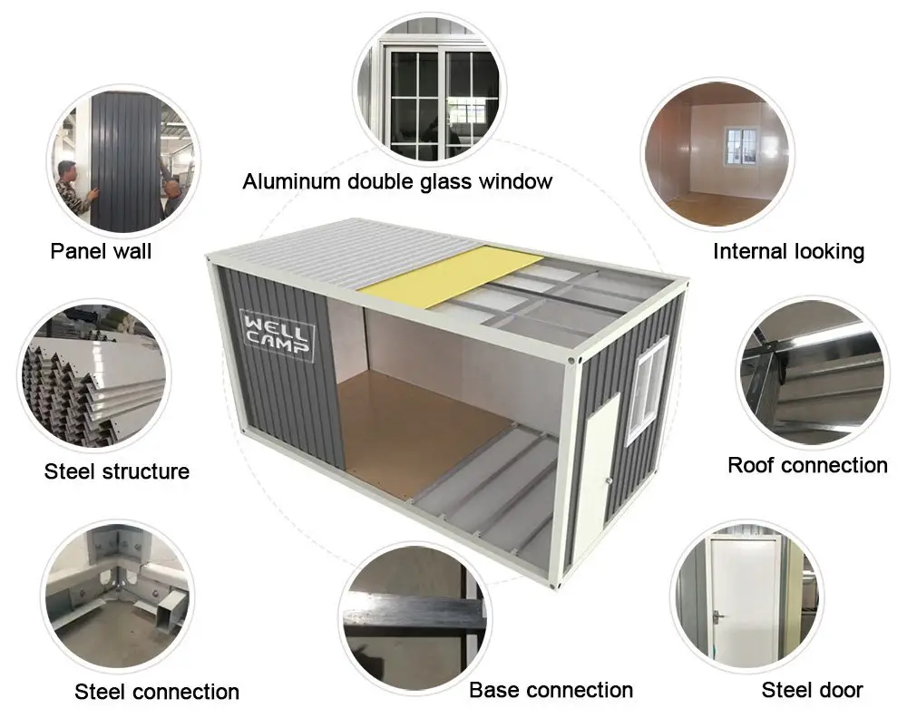 Custom container house for sale modified prefab easy WELLCAMP 2