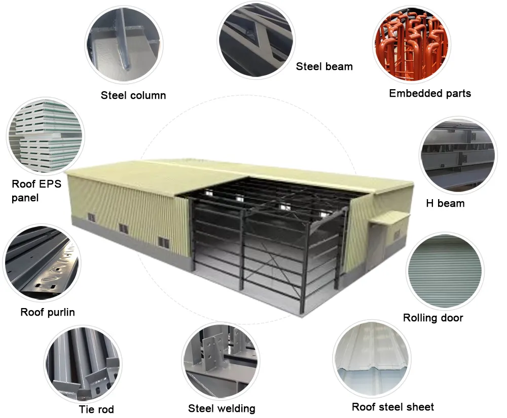 WELLCAMP Brand or structure steel warehouse workshop shed 2