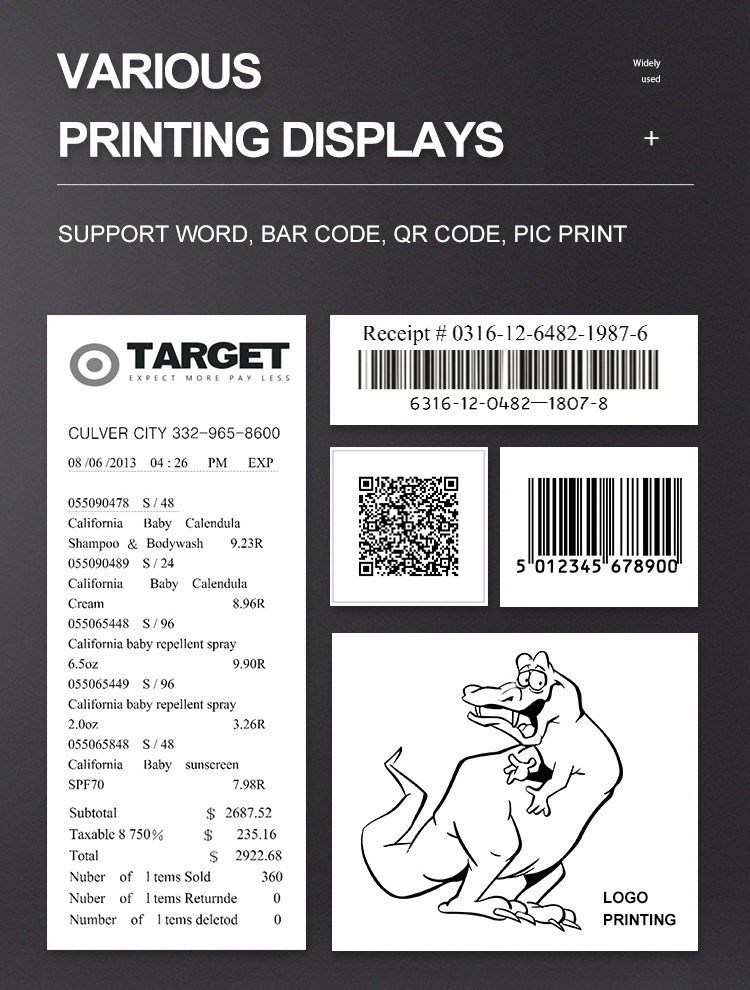 Zywell - Zywell POS Printer 80mm Zy907 طابعة استلام حرارية WiFi USB Port Serprimante Bill Printer USB+WiFi 14