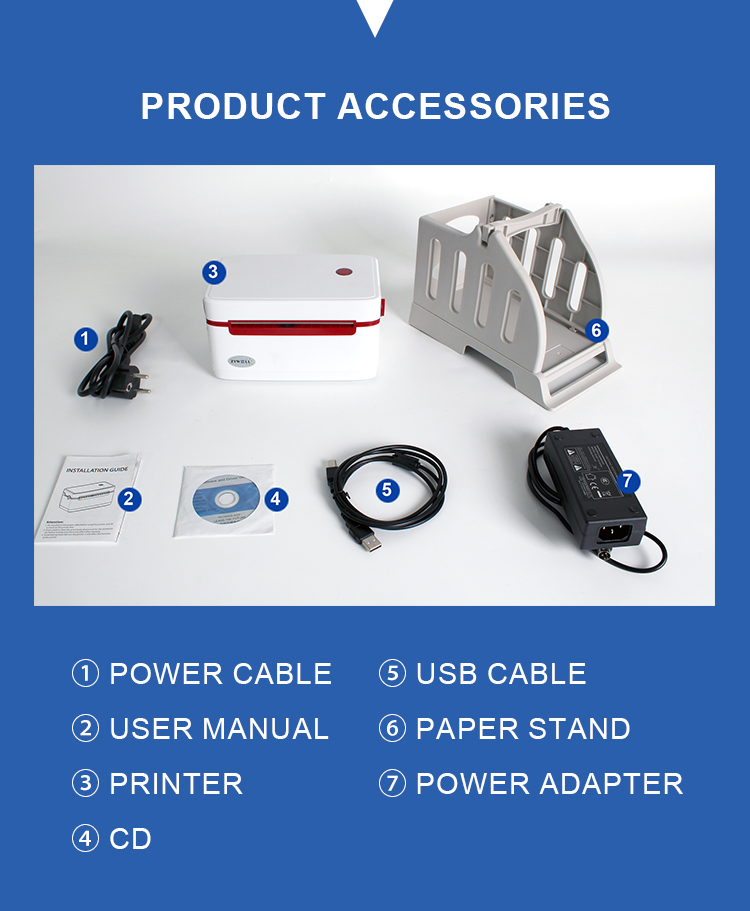 Zywell - Zywell 4x6 Nakliye Etiketi Yazıcı FBA Termal Yazıcı 4inch Waybill Barkod Yazıcı ZY909 USB 20