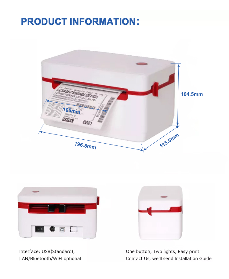 Zywell - Zywell 4x6 Nakliye Etiketi Yazıcı FBA Termal Yazıcı 4inch Waybill Barkod Yazıcı ZY909 USB 19