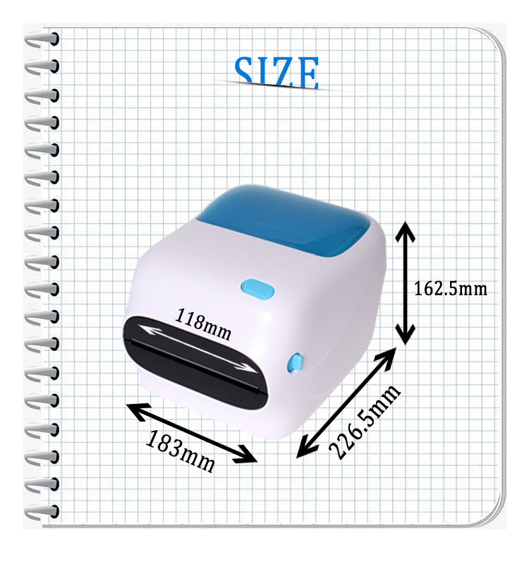 Zywell -203DPI ZY910 USB BLUETOOTHデスクトップダイレクトサーマル4*6インチ出荷ラベルプリンターINPRESORA DE ETIQUETAS USB+BT 17