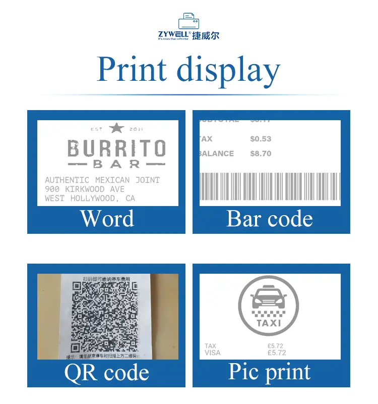 ZYWELL - Zywell high quality thermal printer module 80mm receipt printer ZY905 wall mount wifi receipt printer 14