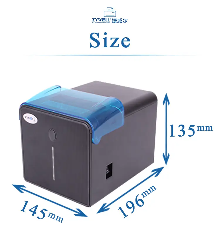 ZYWELL - Zywell high quality thermal printer module 80mm receipt printer ZY905 wall mount wifi receipt printer 17