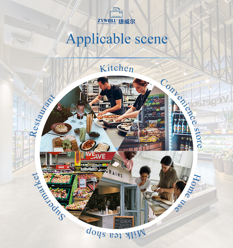 Zywell - ใหม่เปิดตัว Zywell Kitchen Printing King Zy905 3 นิ้วเครื่องพิมพ์เครื่องพิมพ์เครื่องพิมพ์กันน้ำเครื่องพิมพ์ USB+LAN 15