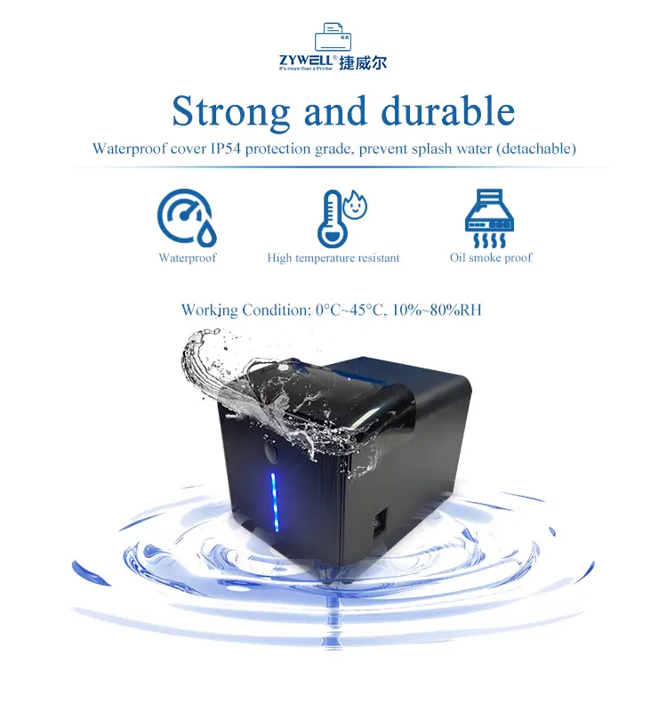 ZYWELL - Zywell high quality thermal printer module 80mm receipt printer ZY905 wall mount wifi receipt printer 12