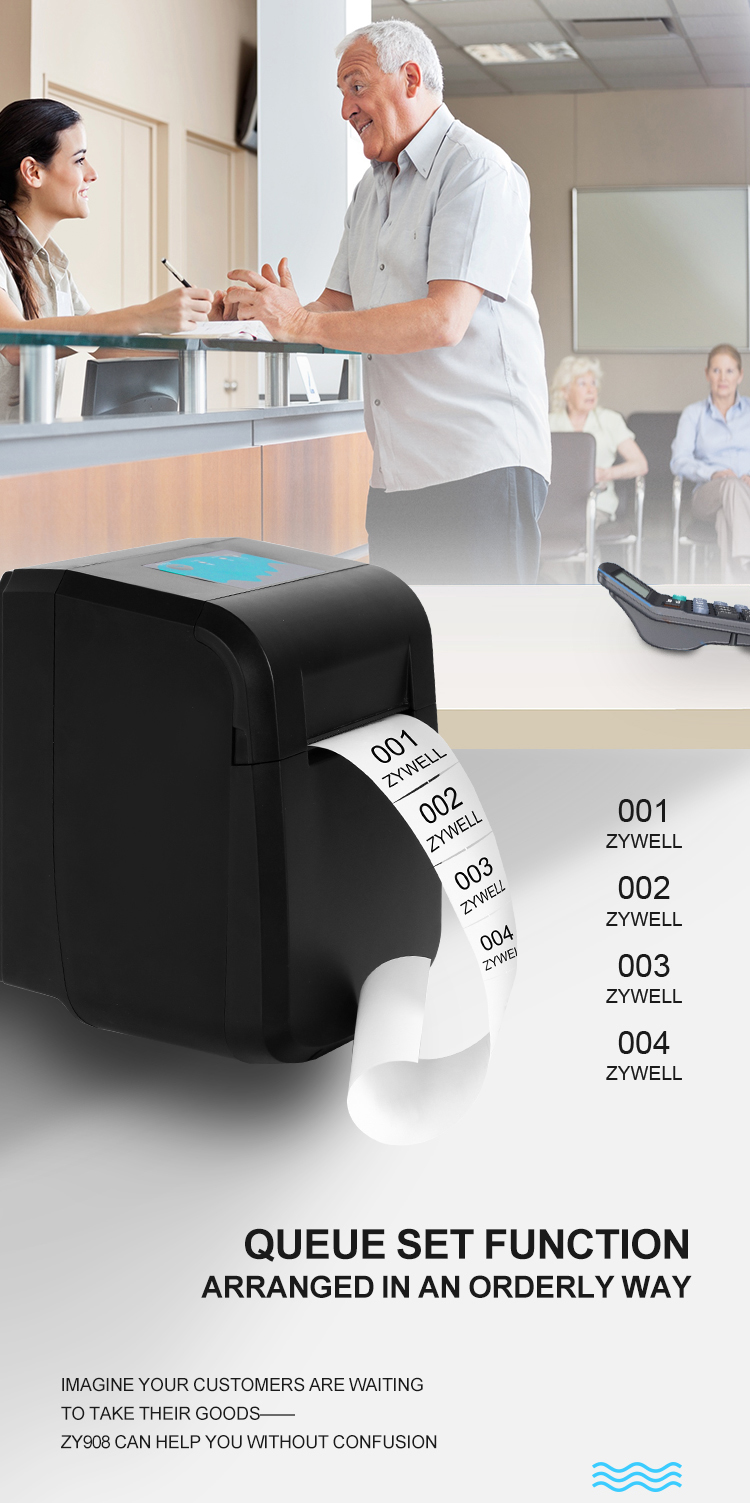 ZYWELL - New square shopify receipt printer and cash drawer port factory OEM 80mm thermal bill printer USB 13