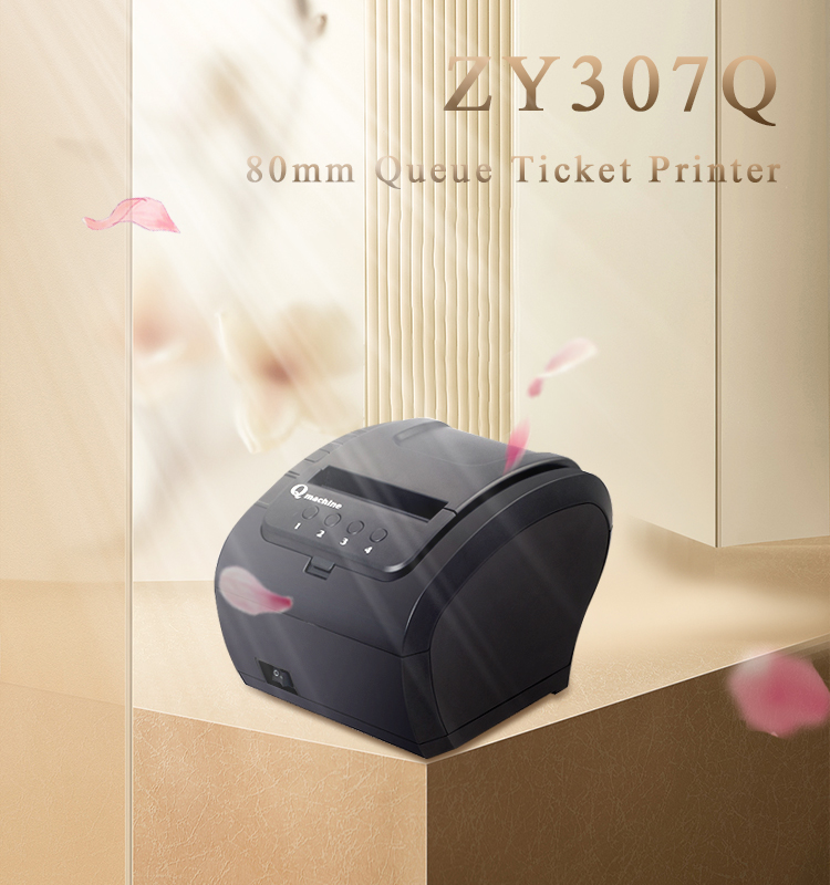 Zywell - Imprimante de réception thermique de haute qualité POS Nouvelle conception 4 groupes Imprimante de billets de file d'attente USB + RS232 + LAN 9