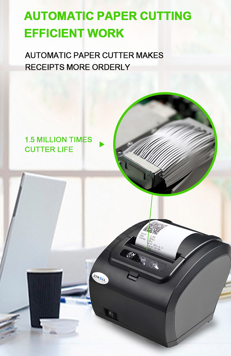 Zywell - Tablet Térmica Impressora Windows 7 8 10 Suporte ao sistema ZY307 POS IMPRESSORA USB+RS232+LAN 13