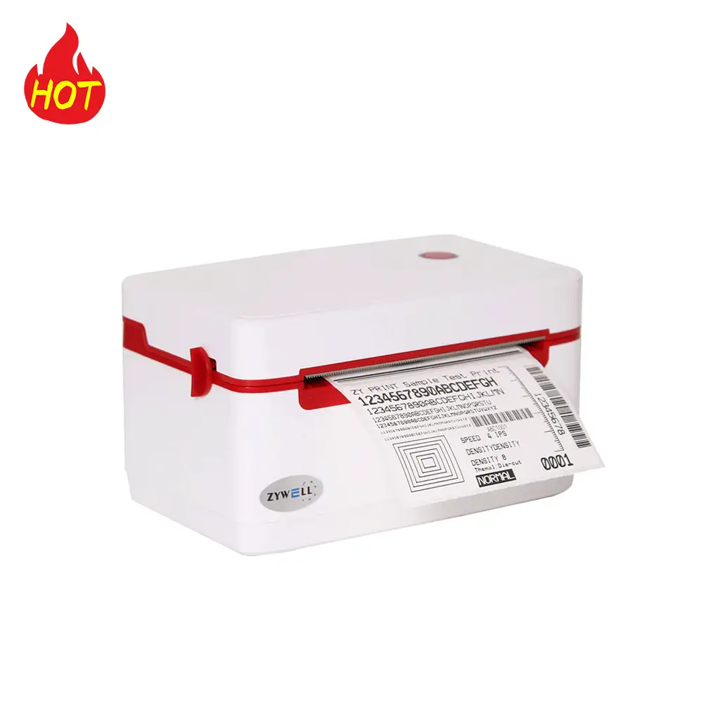 ZYWELL - Wholesale thermal printer bluetooth a6 waybill printer 4x6 shipping label printer ZY909 with holder USB+BT 1