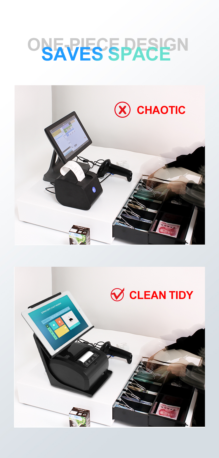 ZYWELL - Tablet de suporte estável de alta qualidade Tablet 10,9 polegadas Stand Stand Desktop Recibo térmico Impressora Printer Stand Stand Stand 12