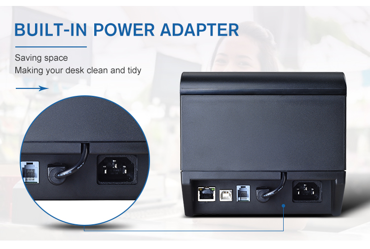 Zywell - Soporte de impresora de tableta Bluetooth de 80 mm Android iOS ZY808 Impresora de recibo de máquina POS de 3 pulgadas USB+BT 18