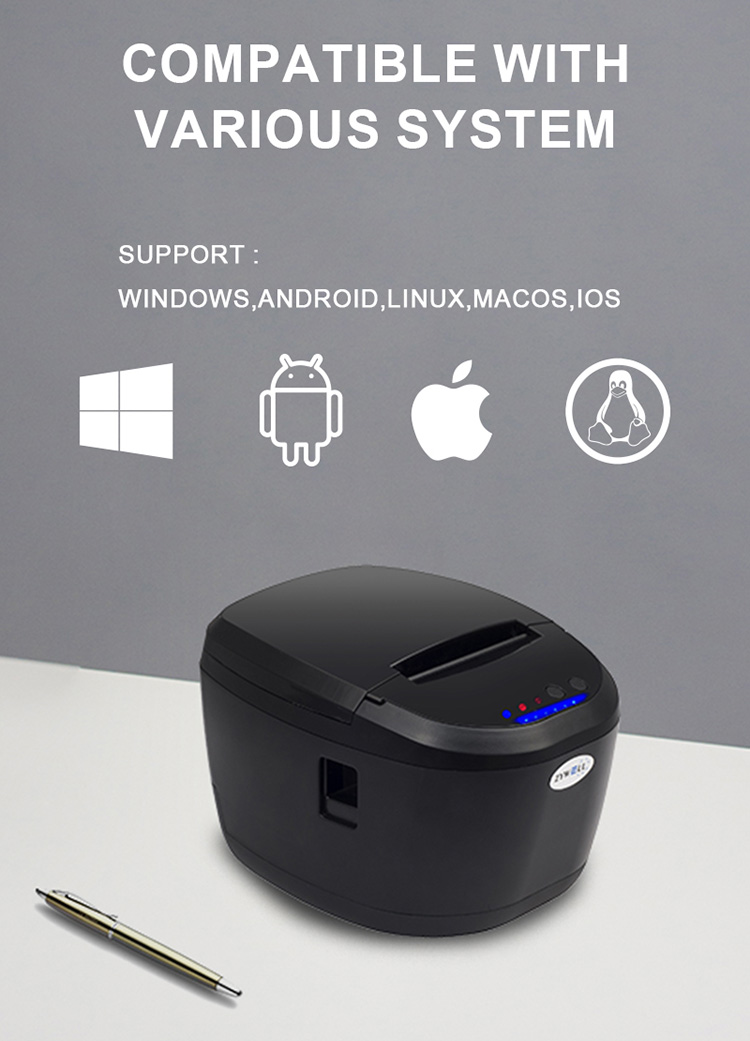 Zywell - Bluetooth USB Ses Hatırlatma ile Zywell Termal Makbuz Yazıcısı 80mm Bilet Yazıcısı USB+BT 11